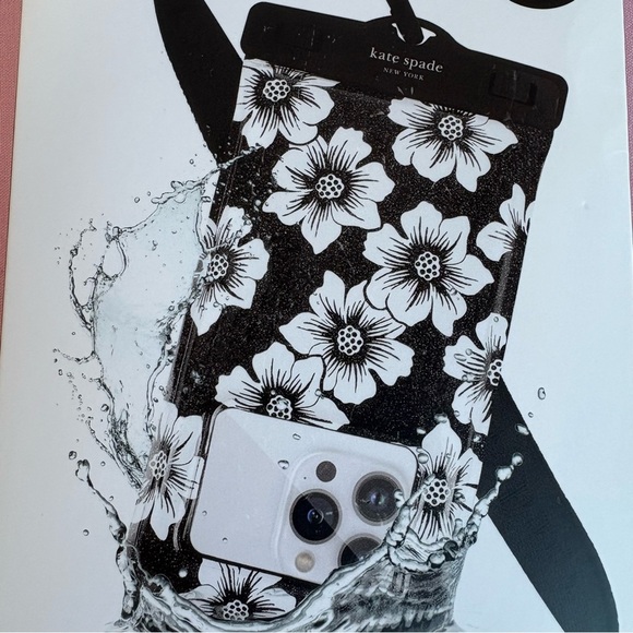 kate spade Other - Kate Spade Waterproof Phone Holder Pouch Black and White Daisy NWT